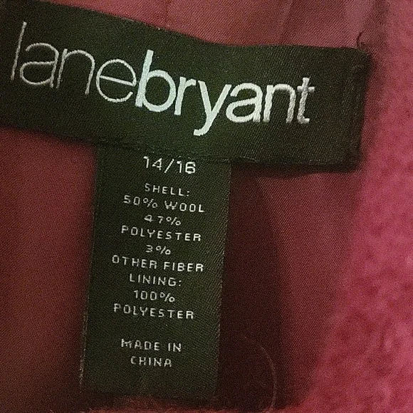 Vintage Lane Bryant Double Breasted Deep Red Peacoat sz 14/16 Lined, Wool Blend - Picture 8 of 14